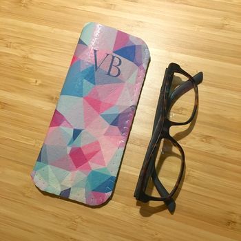 Pink Geometric Personalised Initial Glasses Case, 2 of 5