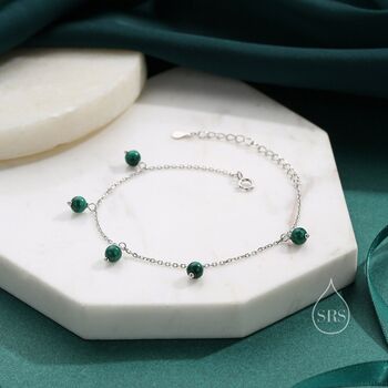 Natural Green Malachite Bracelet, 5 of 11