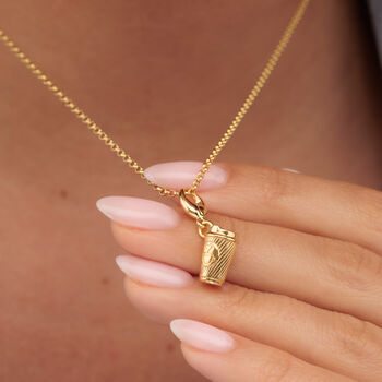 Takeaway Coffee Cup Charm Necklace, Sterling Silver Or 18ct Gold Plated, 2 of 11