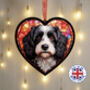 Cavapoo Stained Glass Effect Heart Suncatcher, thumbnail 1 of 6