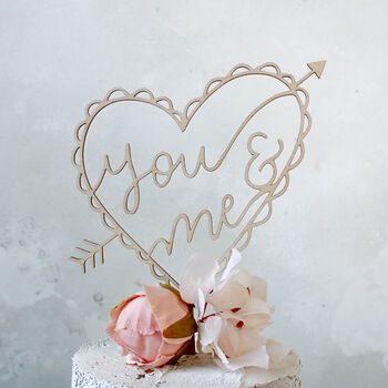 Wooden Cake Topper, You And Me, Wedding, 2 of 2