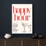 A4 Food And Drink Print, Happy Hour, Cheers Darling Red, thumbnail 1 of 5