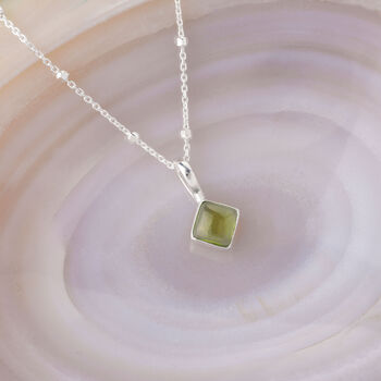 Peridot August Birthstone Necklace Sterling Silver, 2 of 7