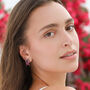 Large Red Gemstone Cluster Earrings In Sterling Silver And Gold, thumbnail 11 of 12