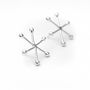 Atomic Era Style Sterling Silver Star Earrings, thumbnail 3 of 5