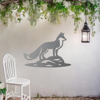 Standing Fox Metal Wall Art For Garden, Animal Decor Gift, 7 of 10