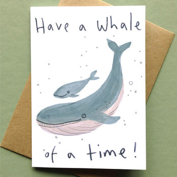 Have A Whale Of A Time Birthday Card Blue Whale Card, 2 of 2