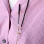 Black Glass Beaded Soft 60 Cm Glass Chain Holder, thumbnail 5 of 10