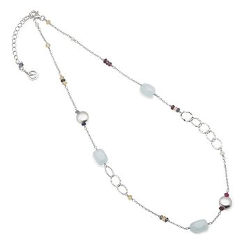 Silver Aquamarine Necklace 14' To 15', 16 To 18', 36', 4 of 12