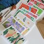 Colourful Linocut Birth Flower Notecards Set Of 12, thumbnail 3 of 10