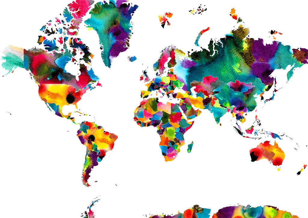 'World Map' Abstract Fine Art Giclée Print By Polly Taylor Designs ...