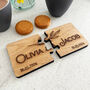 Personalised Oak Veneer Jigsaw Coasters Set Of Two, thumbnail 2 of 7