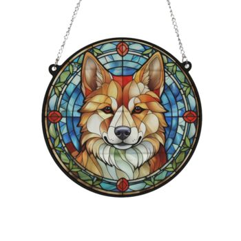 Shiba Inu Stained Glass Effect Suncatcher, 5 of 6