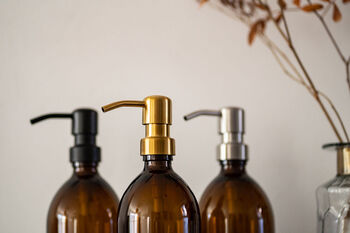 Refillable Amber Bottle With Metal Pump, 4 of 10