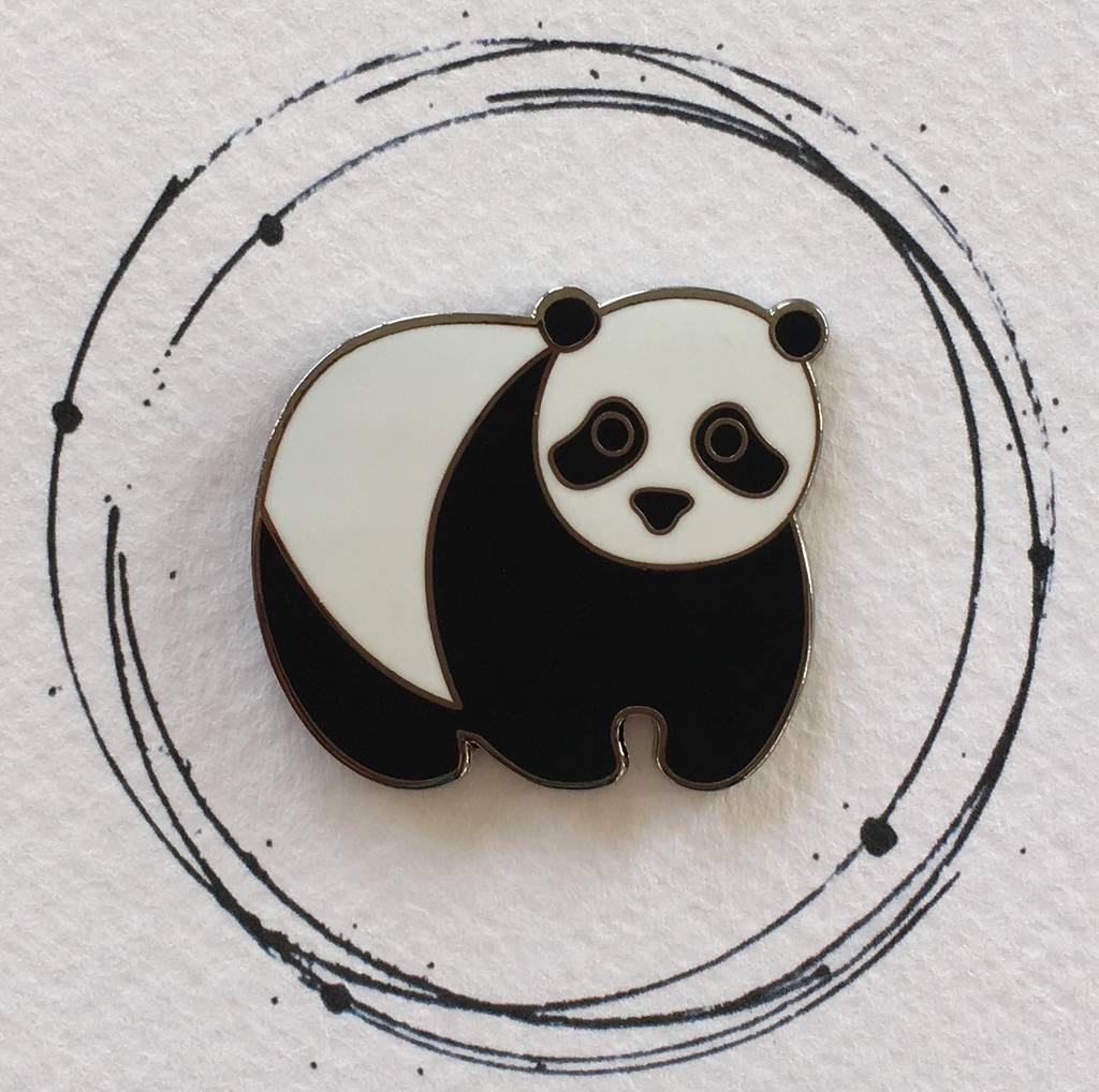 Panda Enamel Pin By Chameleon And Co