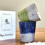 9th Anniversary Pottery Tumbler Blue Green Birthday Mug, thumbnail 1 of 8