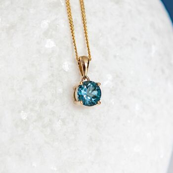 Personalised 9ct Gold London Topaz Necklace December Birthstone, 4 of 11