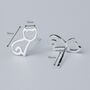 Sterling Silver Simple Cat Stud Earrings, thumbnail 3 of 6