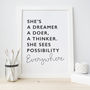 'Dreamer' Inspirational Typography Print, thumbnail 1 of 1
