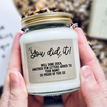 You Did It Personalised Congratulations Candle Gift, 2 of 10