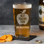 Personalised Best Teacher Ever Pint Glass, thumbnail 2 of 3