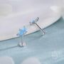 Blue Opal Marquise Cluster Earrings In Sterling Silver, thumbnail 4 of 12