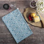 Blue Turkish Flower 100% Cotton Tea Towel, thumbnail 1 of 12