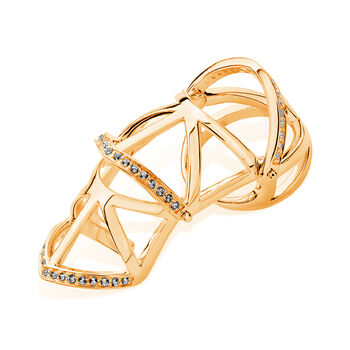 Designer Art Deco Armour Ring In 18ct Gold Vermeil, 2 of 7