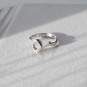 Sterling Silver Adjustable Spiral Ring, 6 of 9