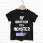My Brother Is A Monster Children's Halloween T Shirt, thumbnail 3 of 6