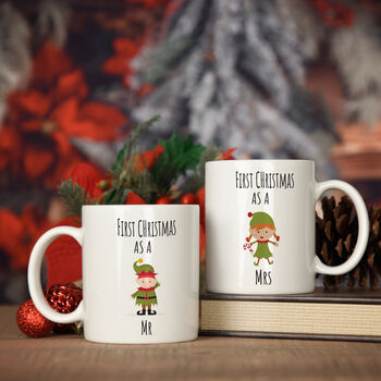First Christmas Mr And Mrs Elf Mug Set, 3 of 5