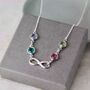 Infinity Family Birthstone Necklace, thumbnail 1 of 9