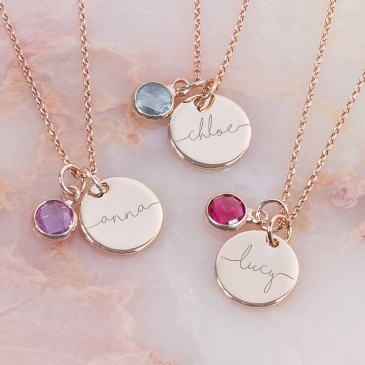 Esme Personalised Initial Birthstone Necklace By Bloom Boutique |  notonthehighstreet.com