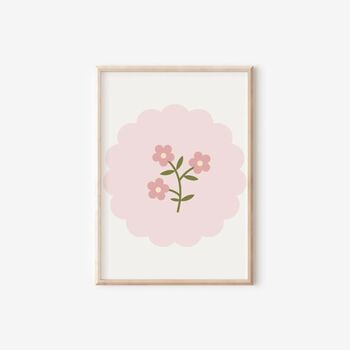 Personalised Floral Name Print Set, Girls Room Pastel Gallery Wall, 4 of 5