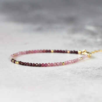 Skinny Ruby Bracelet In Gold Or Silver, 8 of 12