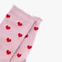 Women's Glitter Socks Pink Red Love Hearts, thumbnail 3 of 4