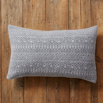 Knitted Fair Isle Rectangle Cushion, 4 of 5