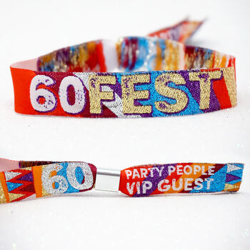 60 Fest 60th Birthday Party Festival Wristbands 60, 3 of 4