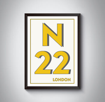 N22 Wood Green London Postcode Typography Print, 4 of 10