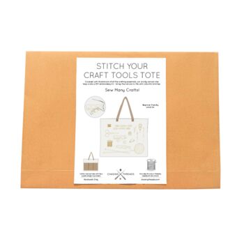 Stitch Your Craft Tools Tote Bag Diy Embroidery Kit, 9 of 11