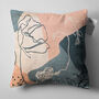 Pink And Blue Grey Abstract Poppy Cushion Cover, thumbnail 5 of 7