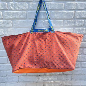 Vintage Ikea Bag Flowery Cotton And Peach Corduroy, 7 of 7