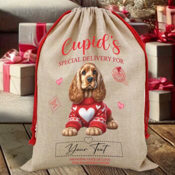 Personalised Dog Valentine Love Heart Sack, 7 of 12