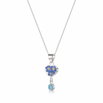 December Birthstone Necklace Sterling Silver With Real Flowers, 4 of 12