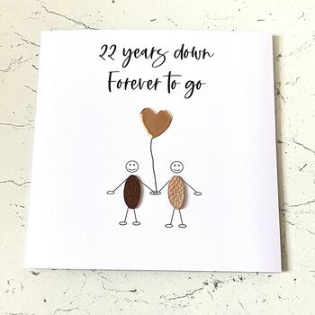 22nd Wedding Anniversary Card Copper, 3 of 5