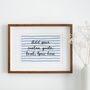 'Blue Stripes' Custom Quote Print, thumbnail 1 of 4