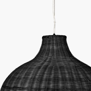 Black Rattan Pendant Ceiling Light, 5 of 7