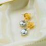 Freshwater Large White Grey Pearl Necklace And Earrings, thumbnail 4 of 5