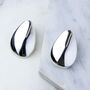 Teardrop Sterling Silver Stud Earrings, thumbnail 2 of 4