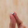 Sterling Silver Tiny Sapphire Blue Cz Bezel Screw Back Earrings, thumbnail 2 of 12